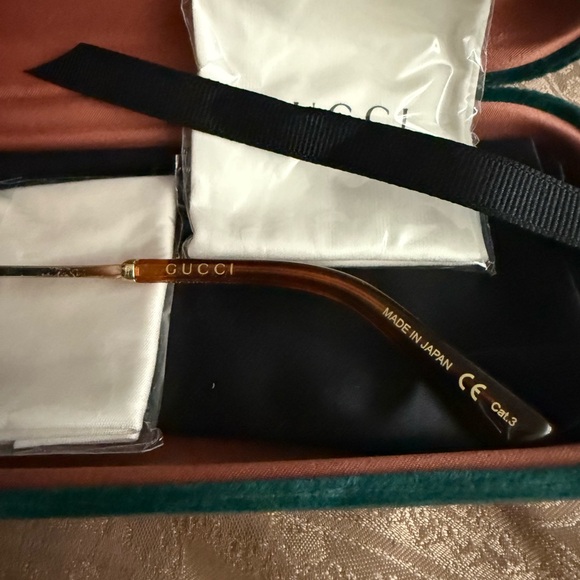 GUCCI Unisex GG0200S 004 Brown/Blue 57-14-145 Sunglasses - Picture 9 of 10